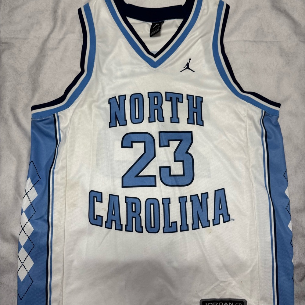 Jordan UNC Tar Heels Game Jersey White and Blue